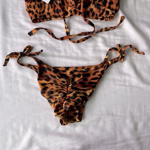 Fused brand Leopard Side Tie Two Piece Bikini NWT - Picture 2 of 4
